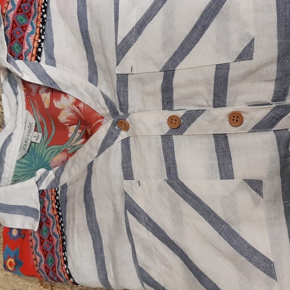 John Mark 100% Linen Tunic Top Size Small - Picture 12 of 12